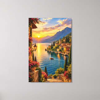 Comer See Italien Sonnenuntergang – Cinematic Ital Leinwanddruck