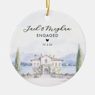 Comer See Italien Verlobt Villa Aquarell individue Keramik Ornament