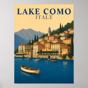 Comer See Italien Vintage Reise Italienische Seen Poster