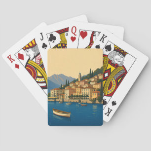 Comer See Italien Vintage Reise Italienische Seen Spielkarten