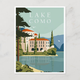 Comer See Italien Vintage Reise retro Postkarte
