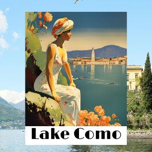 Comer See Italien Vintage Reise Romantische Ufer Postkarte