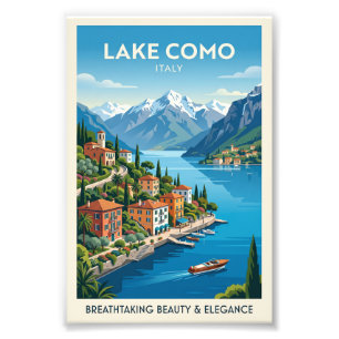Comer See Italien Vintage Reiseposter Kunst Fotodruck
