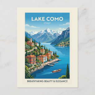 Comer See Italien Vintage Reiseposter Kunst Postkarte