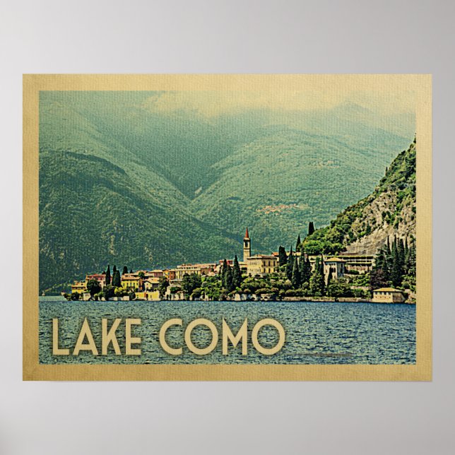 Comer See Italien Vintage Travel Poster (Vorne)