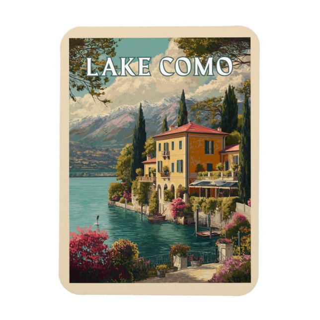 Comer See - Italienischer See-Charme Magnet (Vertikal)