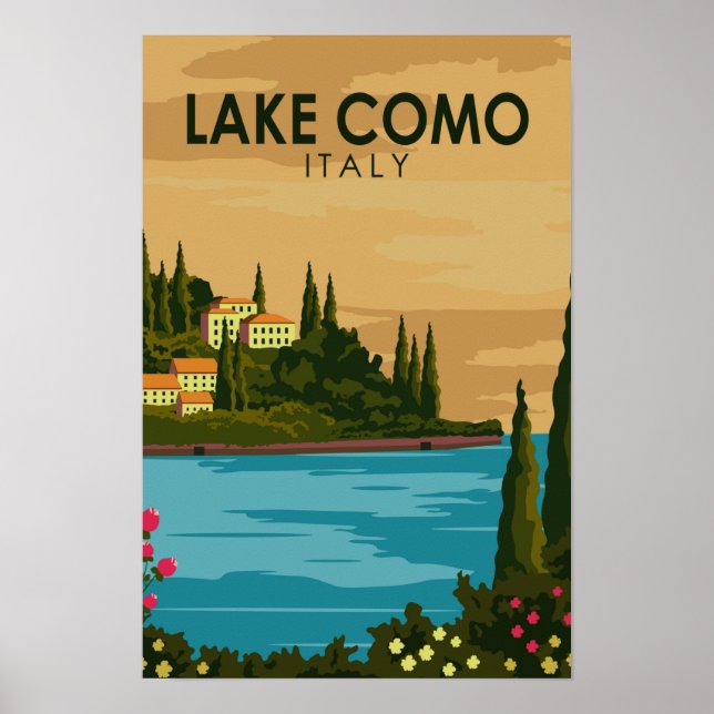 Comer See Vintag Italien Poster (Vorne)
