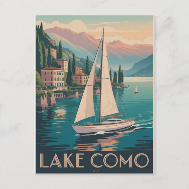 Comer See Vintage  Postkarte (Vorderseite)