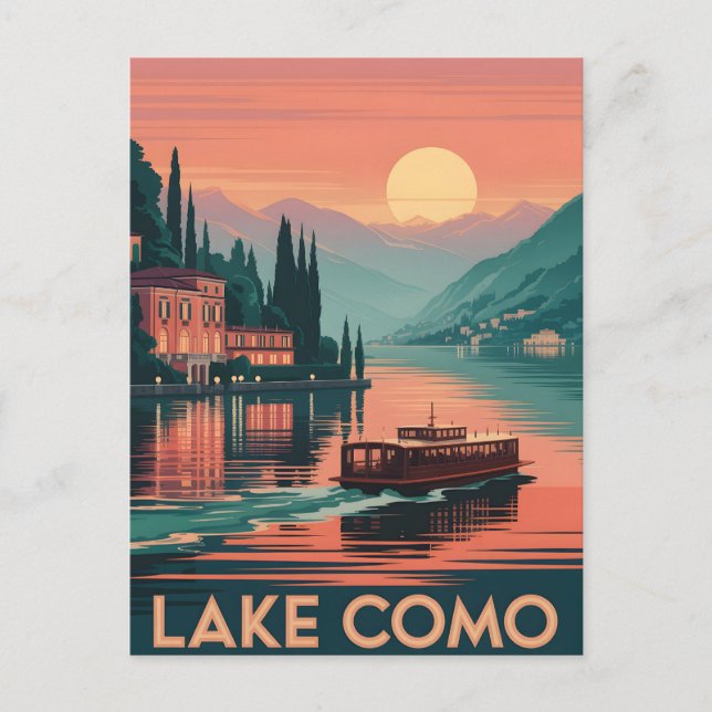 Comer Sonnenuntergang Postkarte (Vorderseite)