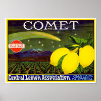 Comet-Markenbezeichnung Lemon Crate Label Western