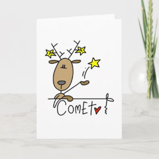 Comet Reindeer Weihnachtsgeschenke und Geschenke Feiertagskarte