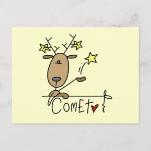 Comet Reindeer Weihnachtsgeschenke und Geschenke Feiertagspostkarte