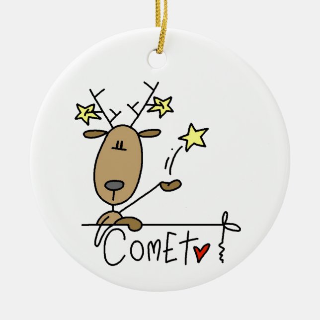 Comet Reindeer Weihnachtsgeschenke und Geschenke Keramikornament (Vorne)