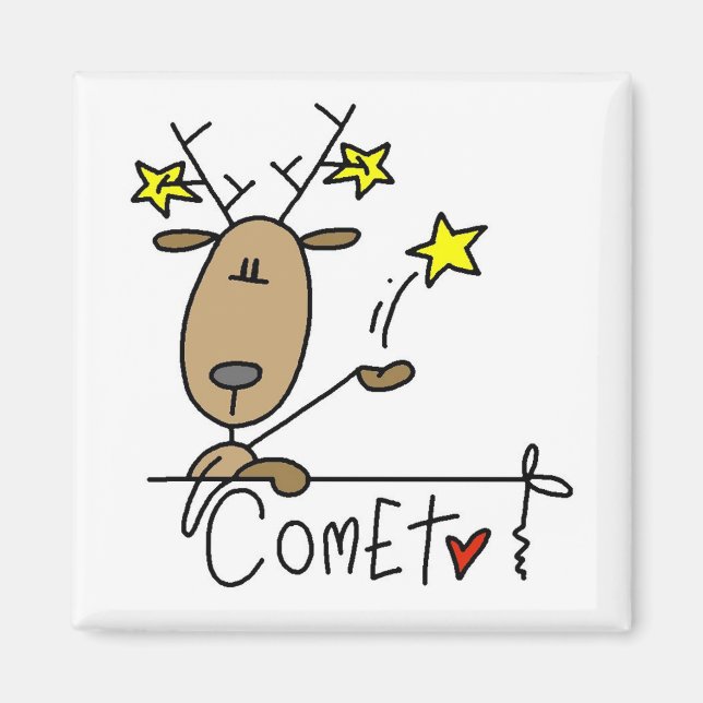 Comet Reindeer Weihnachtsgeschenke und Geschenke Magnet (Vorne)