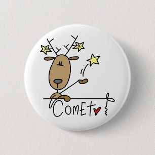 Comet Rentier Weihnachts T-Shirts und Geschenke Button