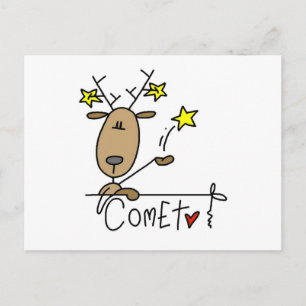 Comet Rentier Weihnachts T-Shirts und Geschenke Feiertagspostkarte