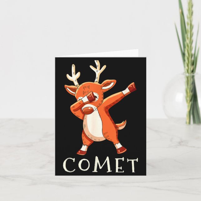 Comet Santas Reindeers Family Matching Outfit Chri Karte (Vorderseite)