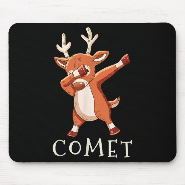 Comet Santas Reindeers Family Matching Outfit Chri Mousepad (Vorne)