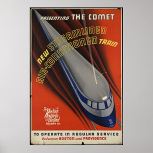 Comet Train Vintage Travel Poster und Retro Prints