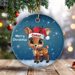 Comet Whimsical Reindeer Baby Woodland Animal 🦌🎄 Keramik Ornament