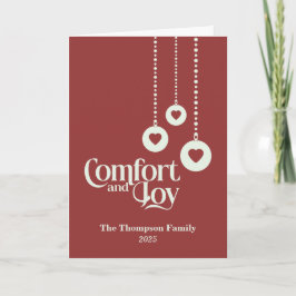 "Comfort and Joy" Rote Weihnachten Karte