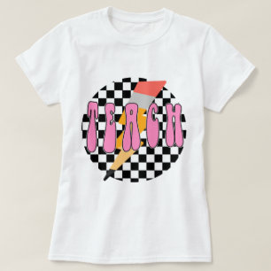 Comfort Colors Checkered Teach Shirt, Retro Stift T-Shirt