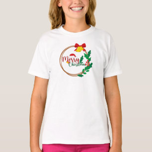 Comfort Colors® Mädchen Merry Christmas Kranz T-Sh T-Shirt