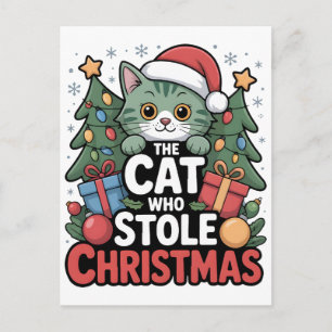 Comfort Colors® Weihnachtsbaum und Katze 2025 Feiertagspostkarte