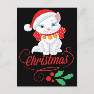 Comfort Colors® Weihnachtsbaum und Katze 2025 Feiertagspostkarte
