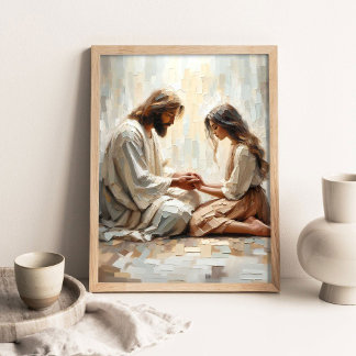 Comfort in Him, Modern Christian Art, Jesus and He Poster