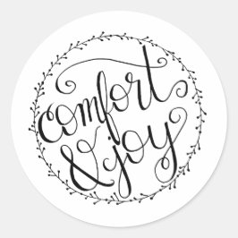 Comfort & Joy Weihnachtsaufkleber Runder Aufkleber