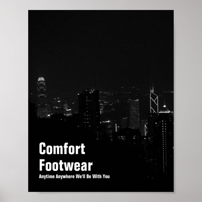 Comfort-Schuhe in Hong Kong Night View Poster (Vorne)