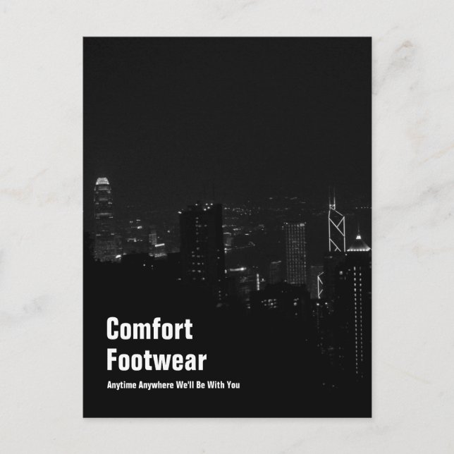 Comfort-Schuhe in Hong Kong Night View Postkarte (Vorderseite)
