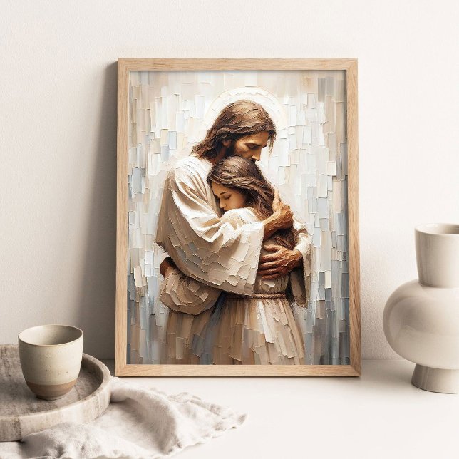 Comfort With Him, Christian Wall Art, Jesus Hugs  Poster (Von Creator hochgeladen)