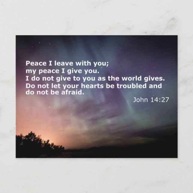 Comforting Words of Peace - Biblical Verse John 14 Postkarte (Vorderseite)