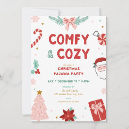 Comfy & Cozy Christmas Pajama Party Invitations Einladung