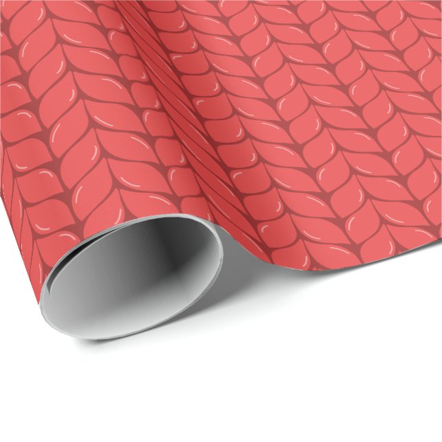 Comfy Cozy Knit Sweater Wrapping Paper - Red Geschenkpapier (Rolleneckpunkt)