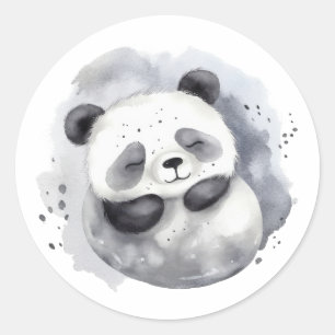 Comfy Panda Runder Aufkleber
