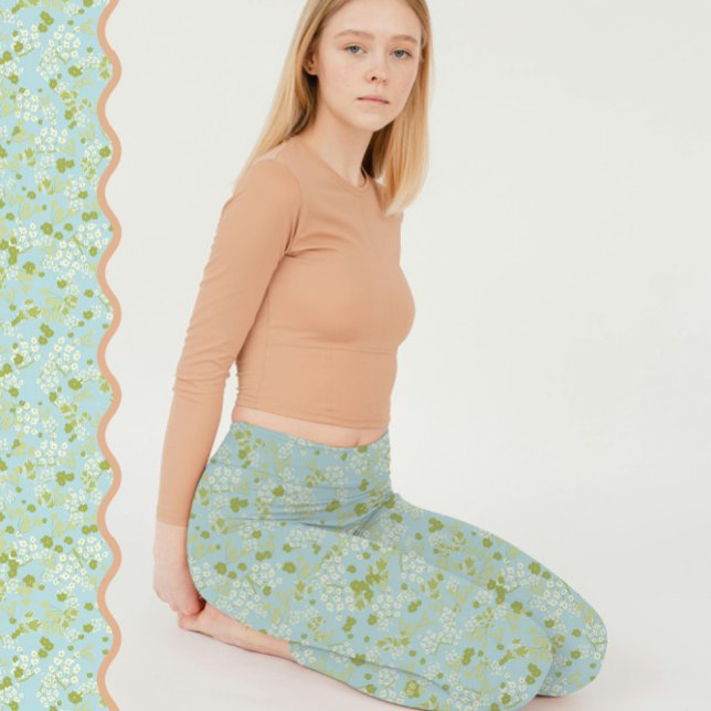 Comfy Yoga acqua Blume Leggings (Von Creator hochgeladen)