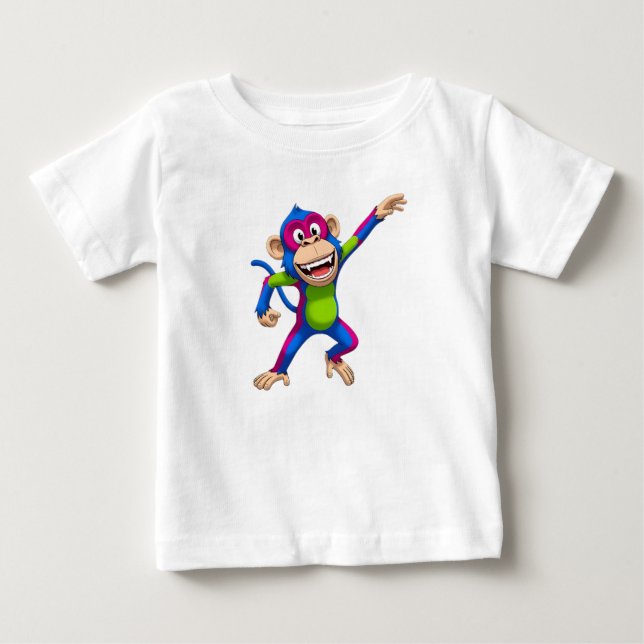 Comic-Affe-Maskottchen-Charakter Baby T-shirt (Vorderseite)