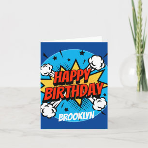 Comic Art Birthday Boy Typografie Karte