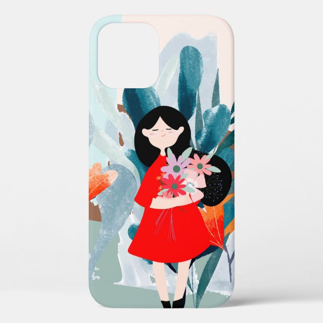 Comic Art Girl in Wald Case-Mate iPhone Hülle (Rückseite)