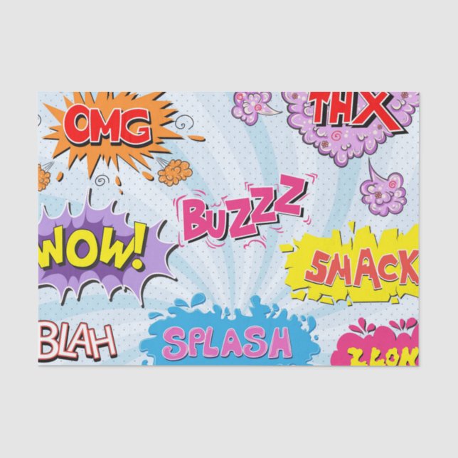 Comic-Art-Girly Superheld-Entwurf Seidenpapier (Vorderseite)