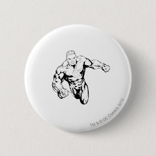 Comic-Art - grüne Laterne, Schwarzweiss Button