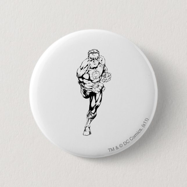 Comic-Art - Laufen, Schwarzweiss Button (Vorderseite)