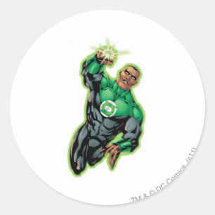 Comic-Art - oben fliegend Runder Aufkleber