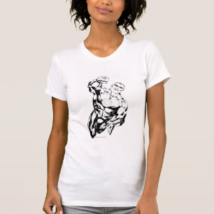 Comic-Art - oben fliegend, Schwarzweiss T-Shirt