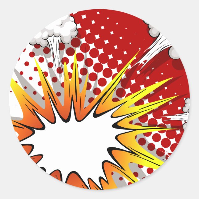 Comic Ballon Runder Aufkleber (Vorderseite)