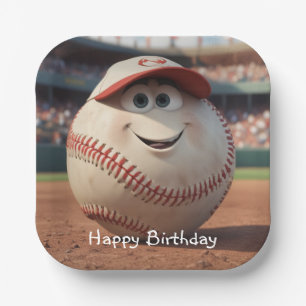 Comic-Baseball-Geburtstag Pappteller