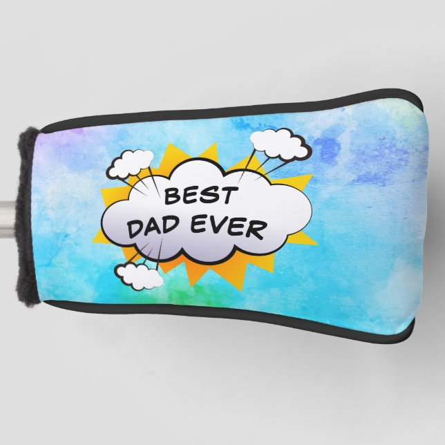 Comic bester Papa je personalisierter Golfkopf Abd Golf Headcover (Vorderseite)